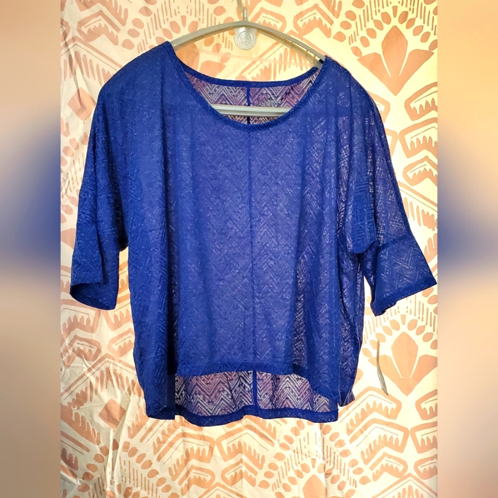 Mudd Royal blue HI lo Cropped Shirt